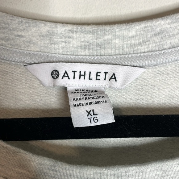 Athleta | Lombard Grey Soft Ruched Side & Cuff Sweatshirt Tie Sides Size XL - Picture 4 of 7